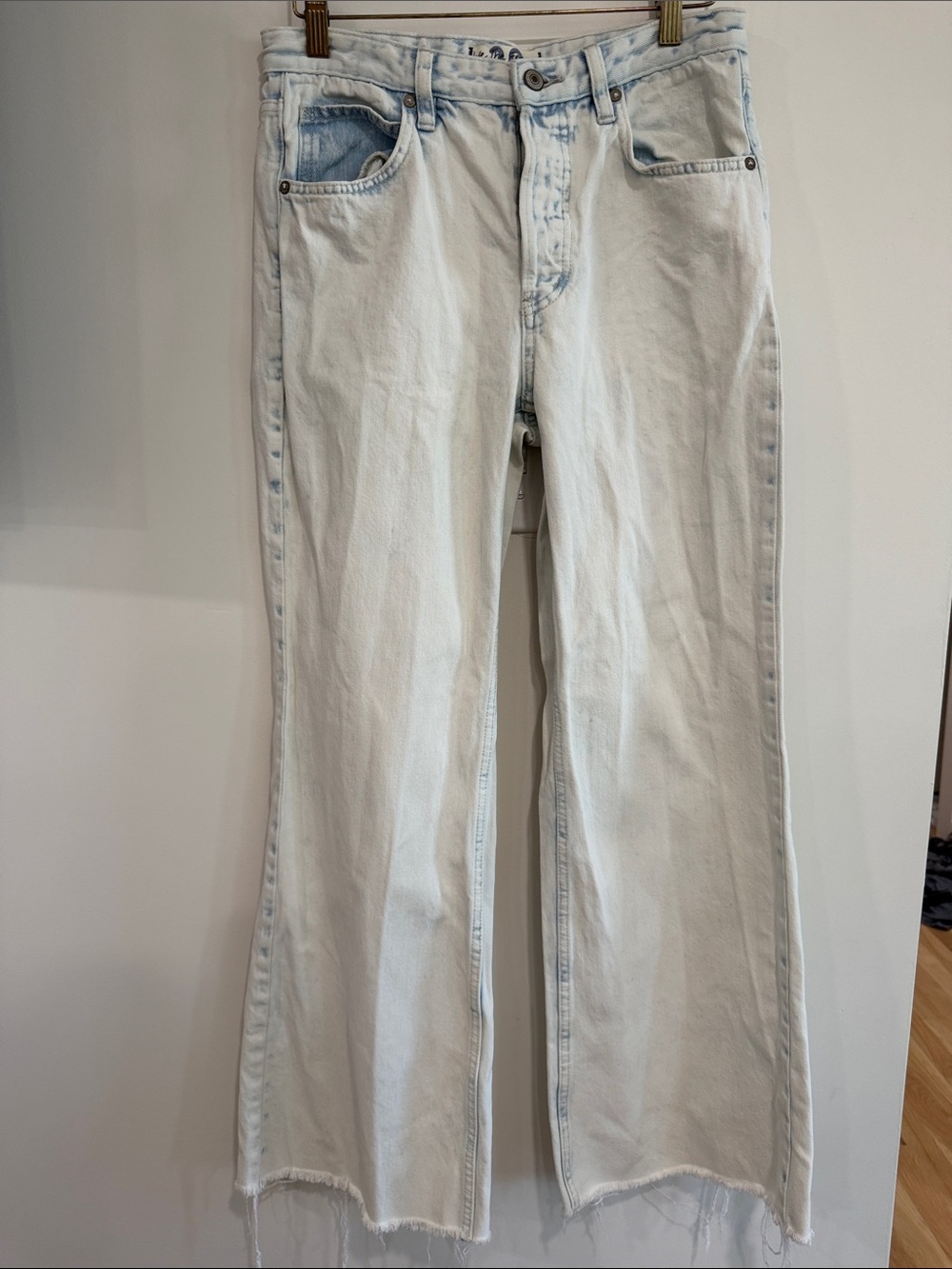 We The Free Pale Blue High-Rise Wide-Leg Flare Jeans